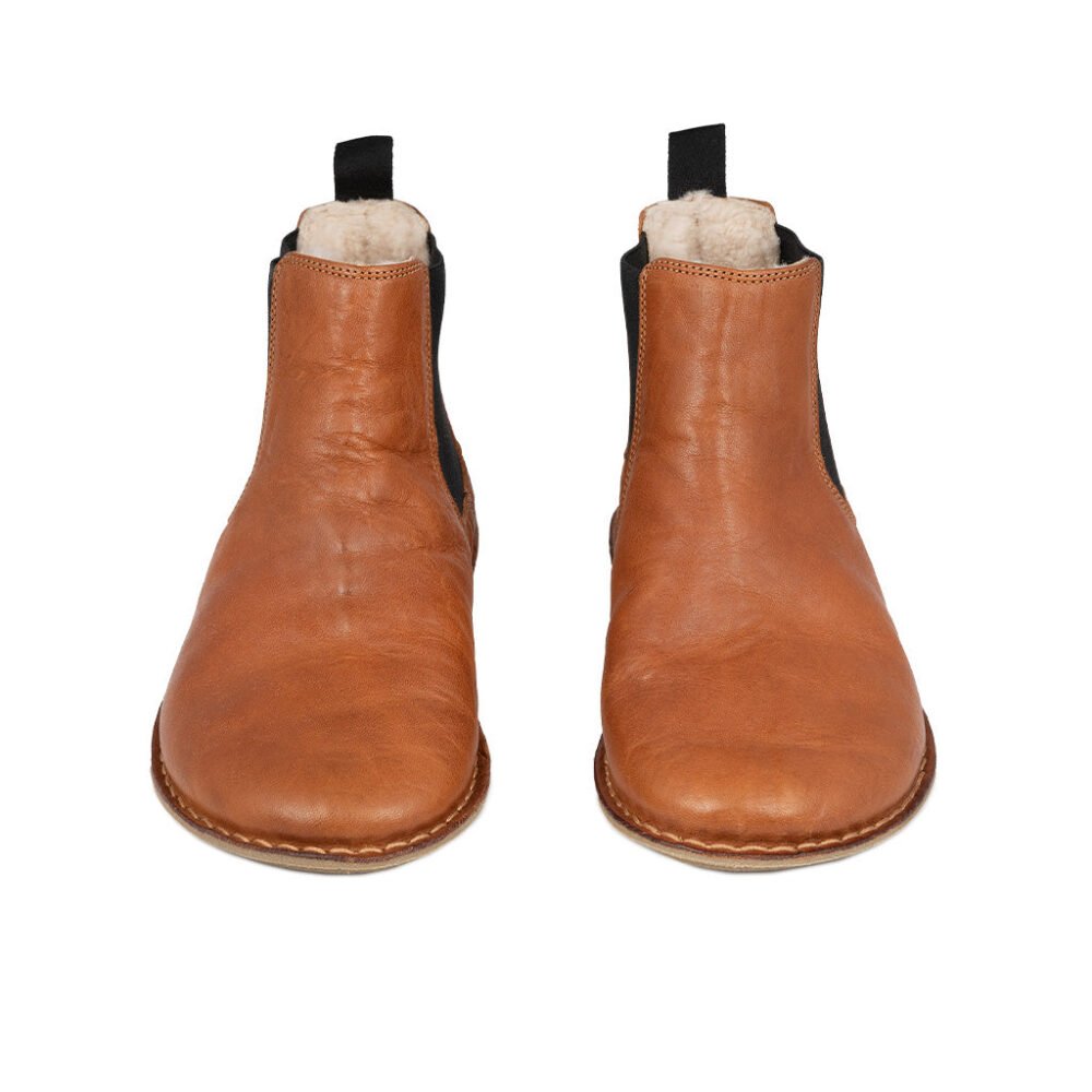 HELSINKI Leather Cognac Brown Shearling - Image 6