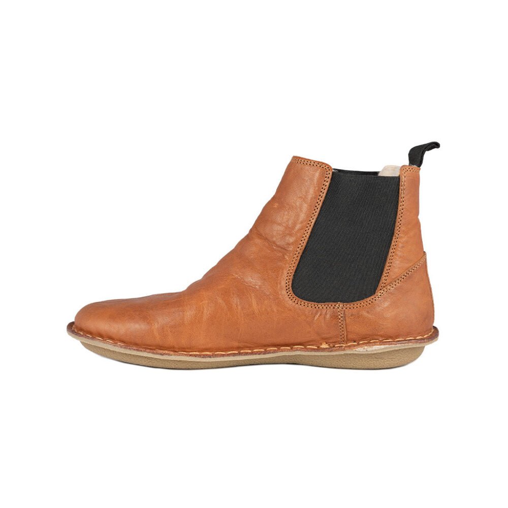 HELSINKI Leather Cognac Brown Shearling - Image 4