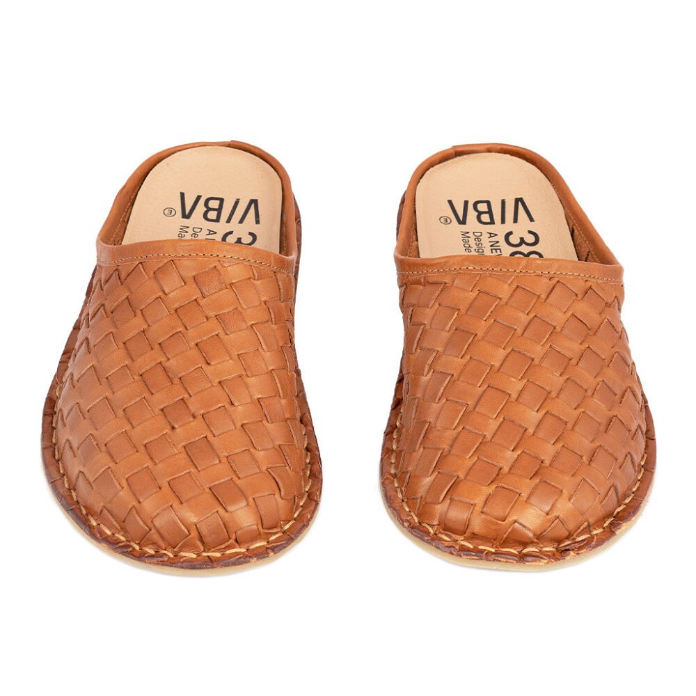 ROMA Woven Leather Cognac Brown - Image 3